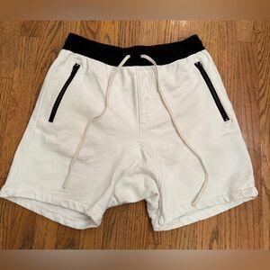 Fear of God ESSENTIALS Fleece Shorts White- Size S- Zipper Pockets